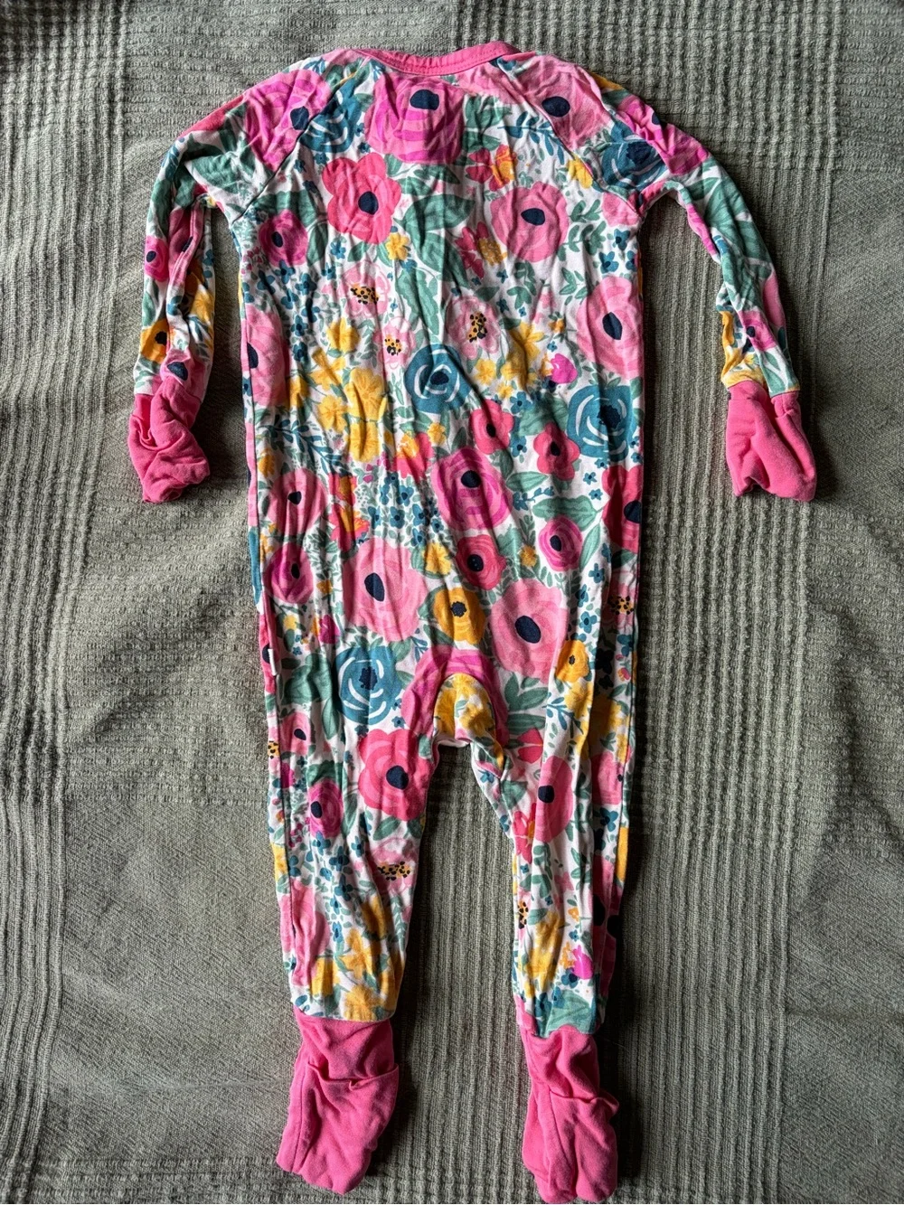 Little Sleepies Floral Pink One-Piece Footed Pajamas